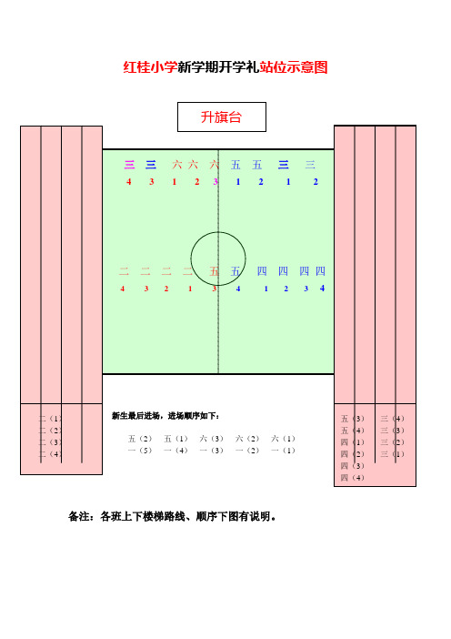 新学期开学、广播操进退场示意图