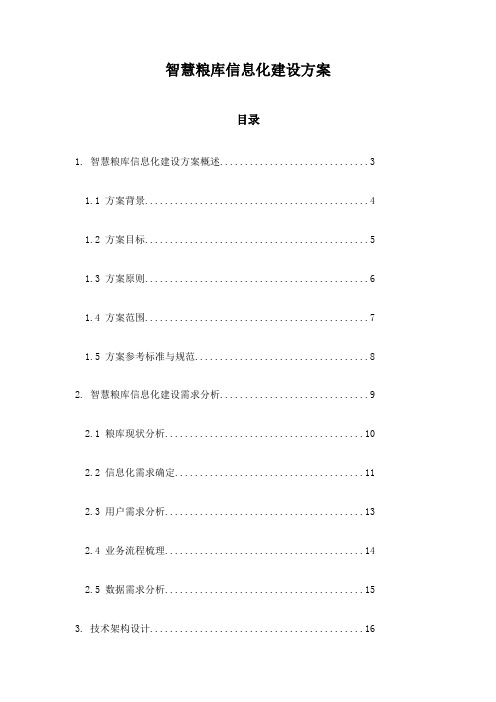 智慧粮库信息化建设方案