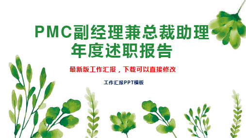 PMC副经理兼总裁助理述职报告PPT模板下载工作总结年度工作计划