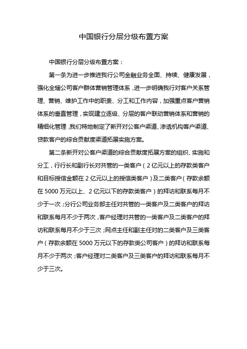 中国银行分层分级布置方案