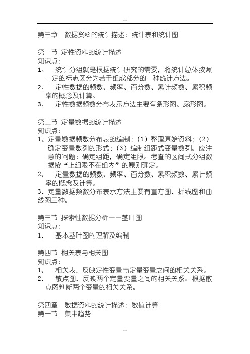 统计学第3、4章知识点与习题(含答案)