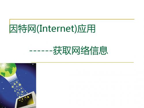 因特网Internet应用获取网络信息-PPT精品文档