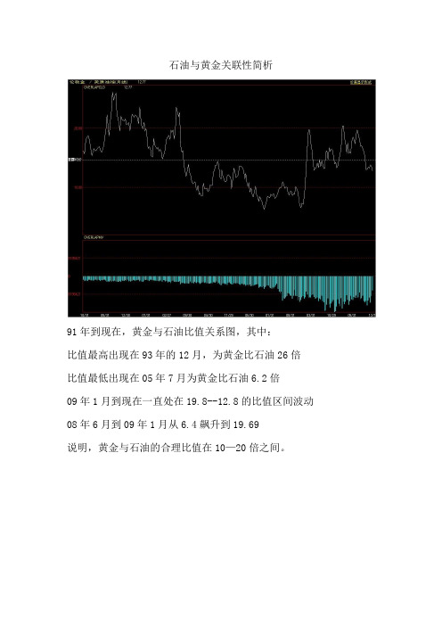 石油与黄金关联性简析