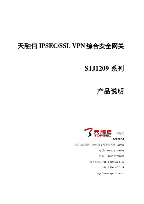 产品说明(SJJ1209系列)_天融信VPN综合安全网关_20130326