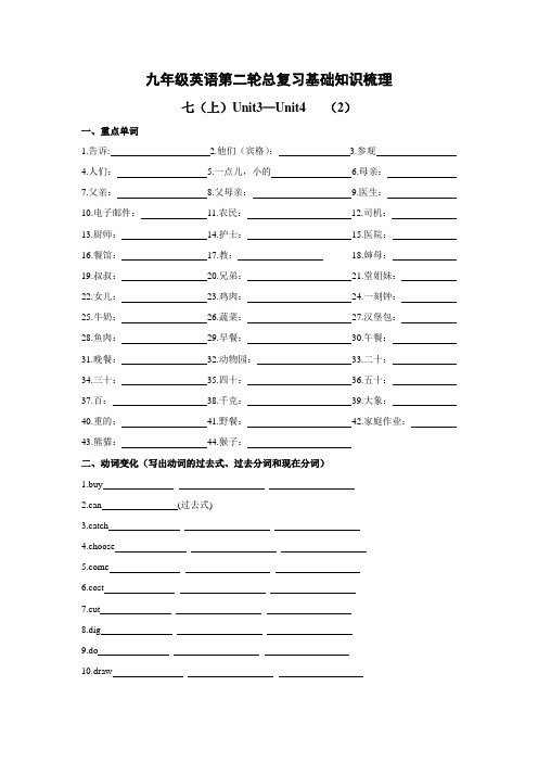 九年级英语第二轮总复习基础知识梳理(2)