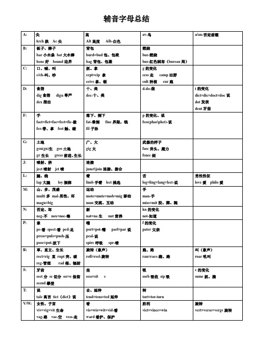 辅音字母总结