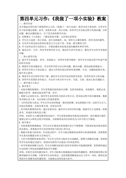 第四单元习作：《我做了一项小实验》教案