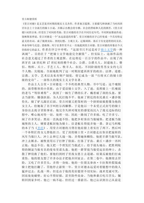 [宝典]堂吉柯德赏析