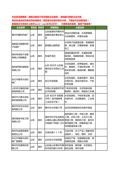 新版山东省潍坊水泥设备工商企业公司商家名录名单联系方式大全398家