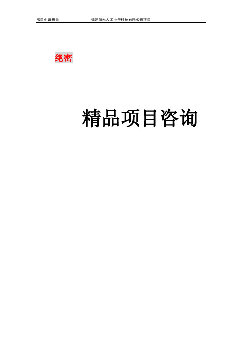 福建阳光大禾电子科技有限公司项目申请报告40