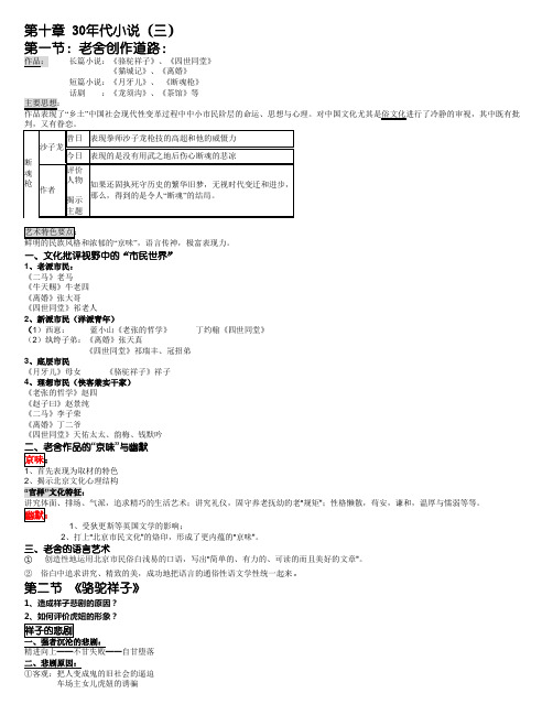 第十一章  30年代小说