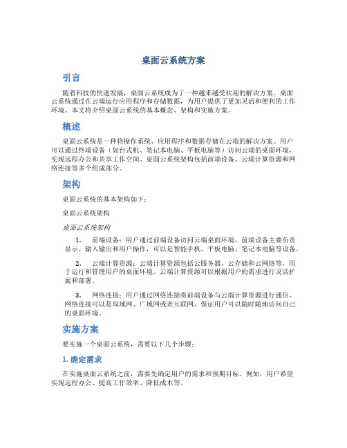 桌面云系统方案