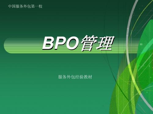 BPO管理第八章课件