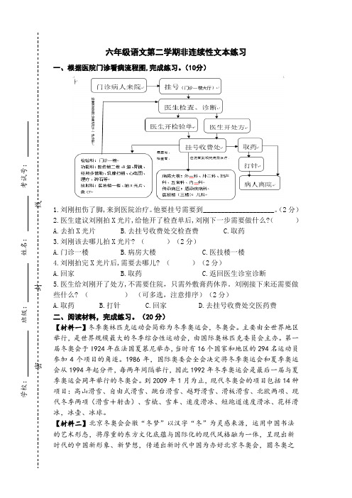 部编版语文六年级下册 阅读理解——非连续性文本