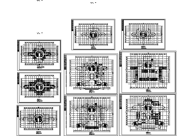 某高档酒店CAD平面全套设计方案图纸（含各层平面图）