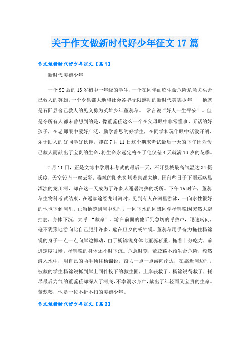 关于作文做新时代好少年征文17篇