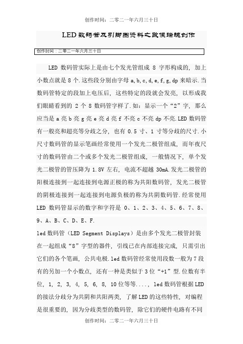 LED数码管及引脚图详细资料