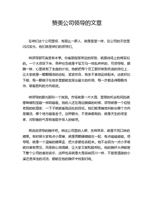 赞美公司领导的文章