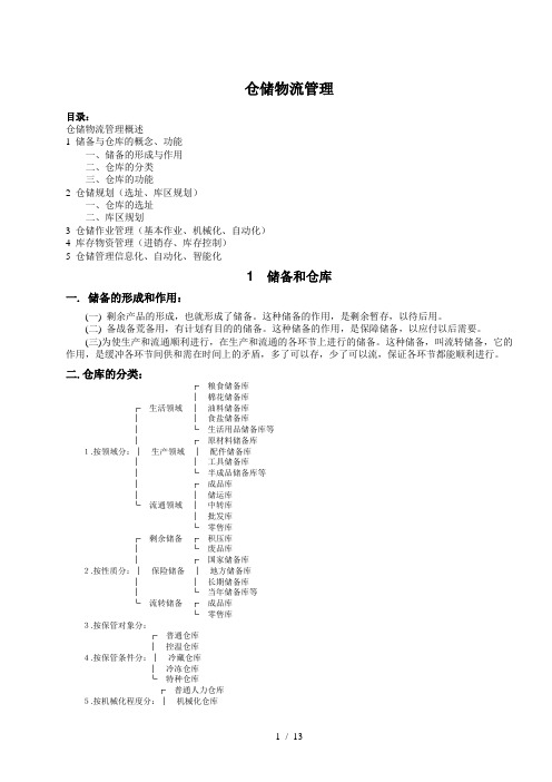 仓储物流管理基础知识仓储管理培训教程