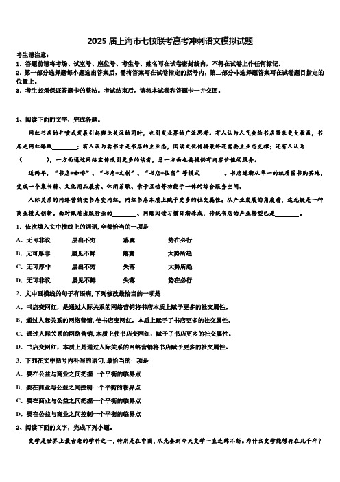 2025届上海市七校联考高考冲刺语文模拟试题含解析