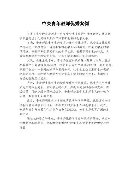 中央青年教师优秀案例