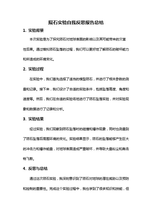 陨石实验自我反思报告总结