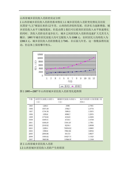 山西省城乡居民收入差距的实证分析