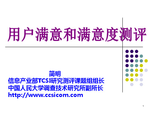 电信企业用户满意度(TCSI)资料