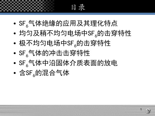 精选六氟化硫气体的绝缘及在设备绝缘中的应用