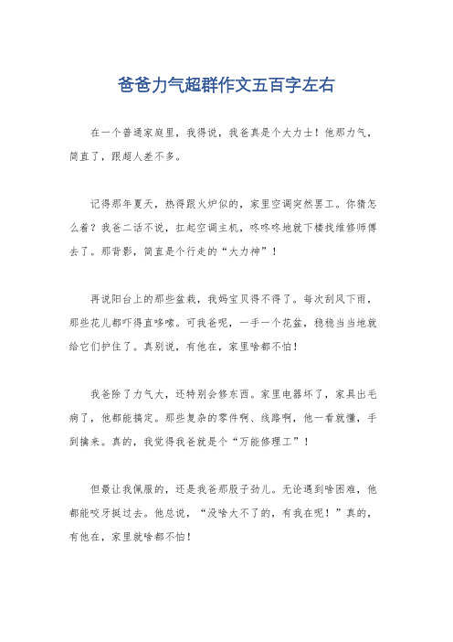 爸爸力气超群作文五百字左右