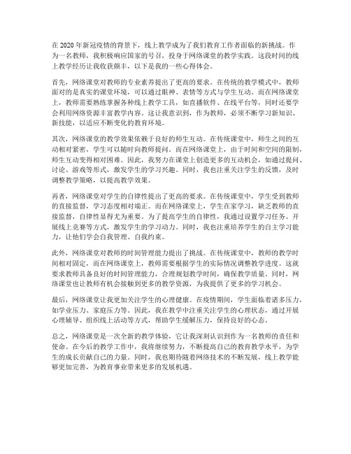 教师上网络课的心得体会