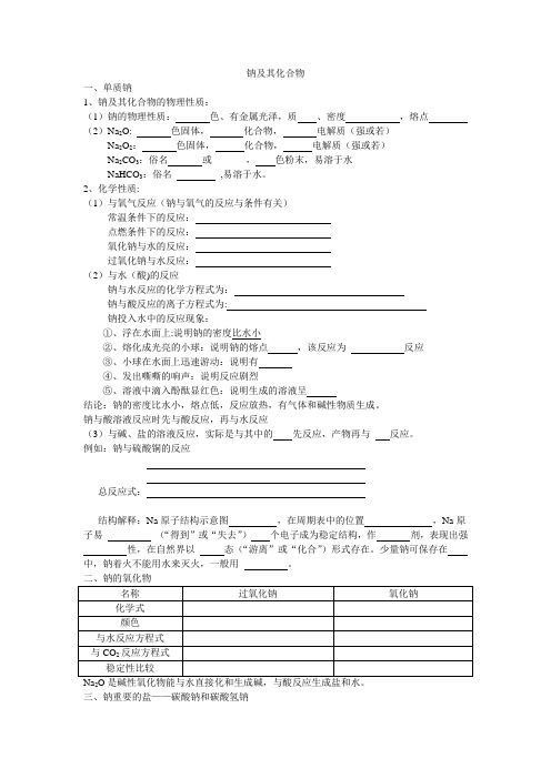 钠及其化合物