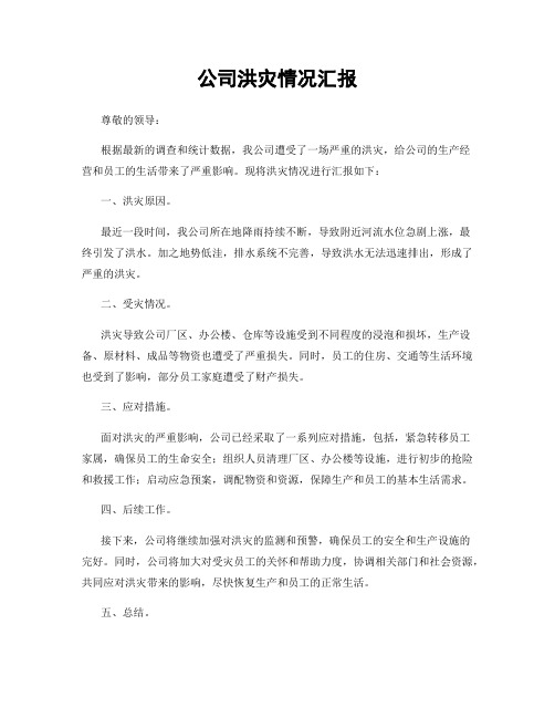 公司洪灾情况汇报