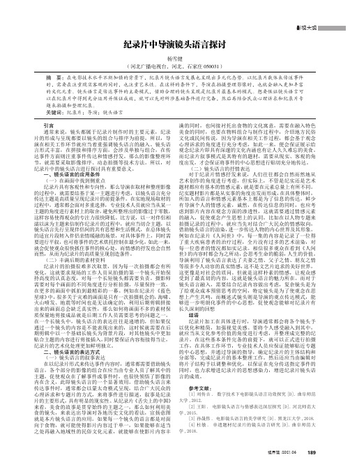 纪录片中导演镜头语言探讨