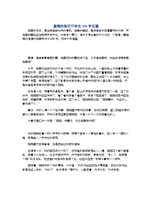 温情的母亲节作文300字五篇