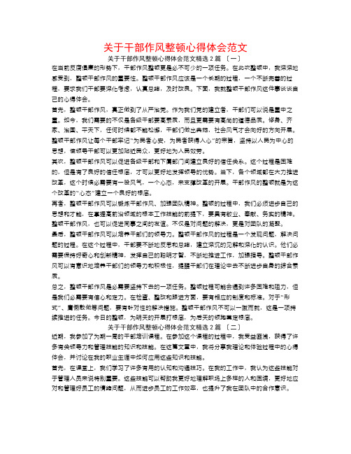 关于干部作风整顿心得体会范文2篇