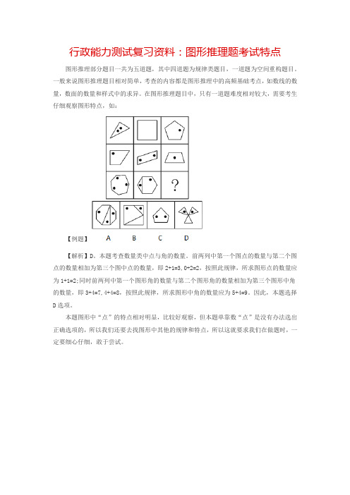 行政能力测试复习资料：图形推理题考试特点