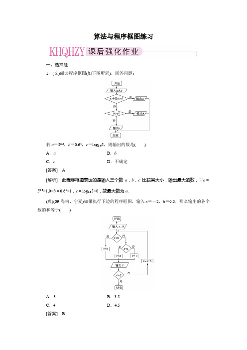 算法与程序框图练习含解答