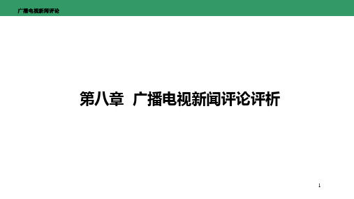 广播电视新闻评论 第八章  广播电视新闻评论评析