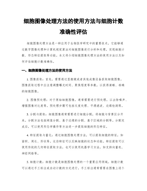 细胞图像处理方法的使用方法与细胞计数准确性评估