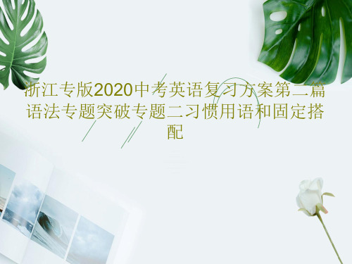 浙江专版2020中考英语复习方案第二篇语法专题突破专题二习惯用语和固定搭配共36页