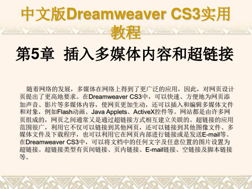 CS3网页制作实用教程第5章_插入多媒体内容和超链接ppt课件