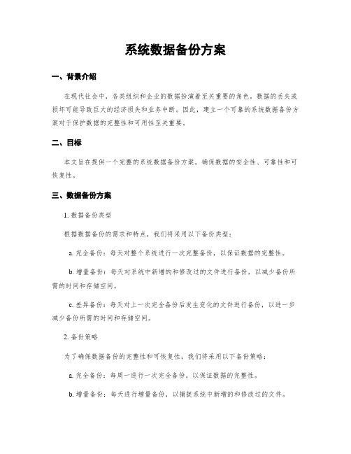 系统数据备份方案