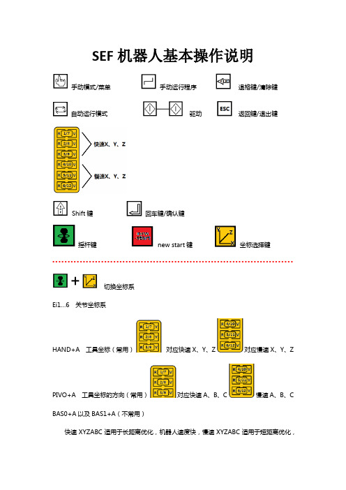 SEF机器人基本操作