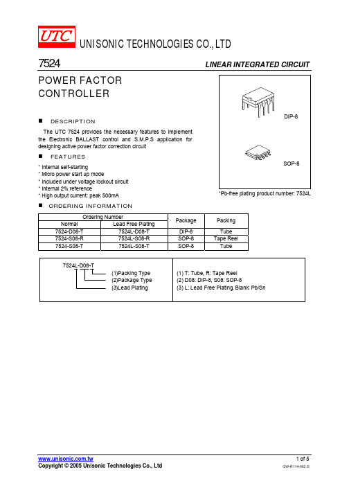 UTC 7524 Datasheet