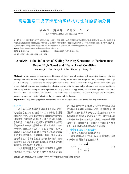 高速重载工况下滑动轴承结构对性能的影响分析