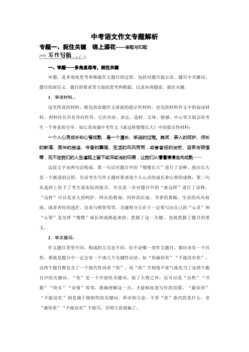 中考语文作文专题解析