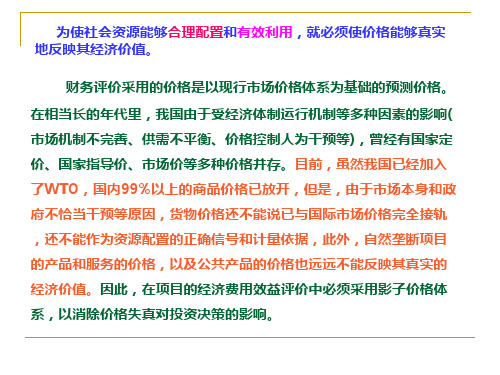 第八章国民经济效益评价