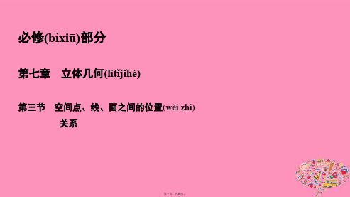 高考数学一轮总复习第七章立体几何7.3空间点线面之间的位置关系课件理