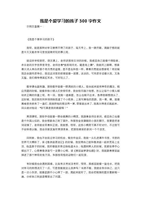 我是个爱学习的孩子300字作文